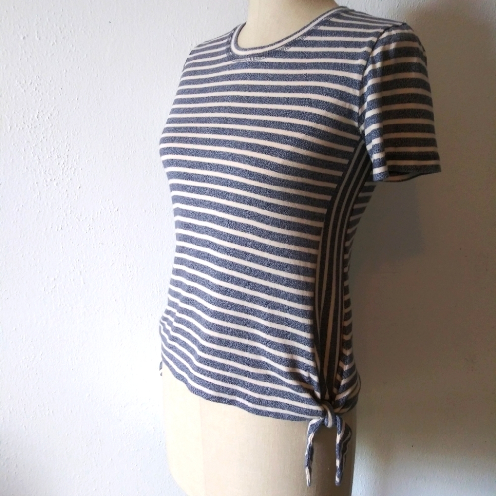 Madewell striped tee with side ties